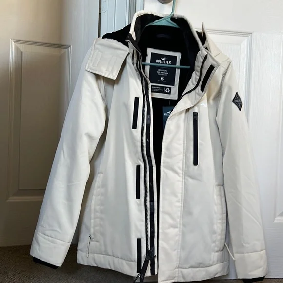 Hollister All Weather Jacket Winter Coat Women XS Hooded Fleece